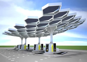 استفاده از سازه فضاکار درسقف پمپ بنزین